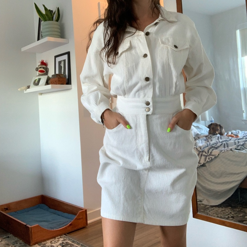 Vintage 80s corduroy jacket dress